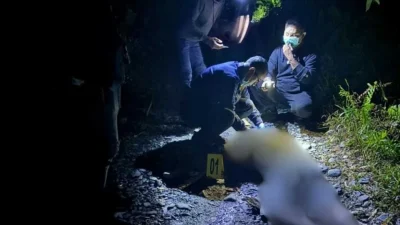 Satreskrim Polres Buru Selatan Olah TKP Penemuan Mayat