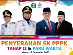 Bupati Halsel dan Kepala BKN RI Serahkan SK PPPK Tahap II dan Paruh Waktu di Depan Kantor Bupati